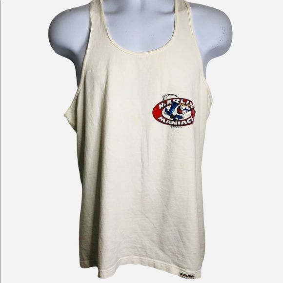 Rare Vintage 80s 90s CRAZY SHIRTS Hawaii T Shirt Tank Top Marlin Maniacs Fishing - Picture 3 of 8